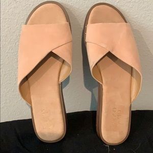 Brand new blush suede sandals